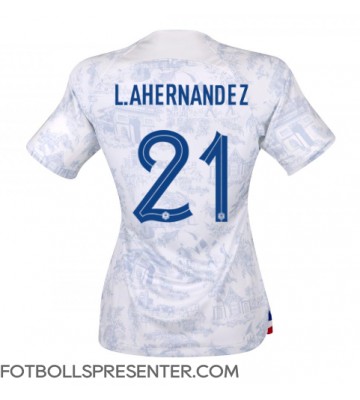 Frankrike Lucas Hernandez #21 Borta Matchtröja Dam VM 2022 Kortärmad
